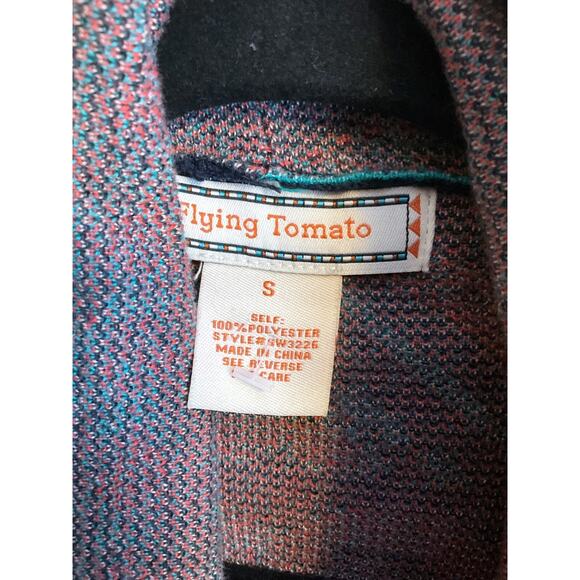 Flying Tomato Sweater Women's Size S Aztec Tribal Open Cardigan Long Sleeve - Picture 3 of 8